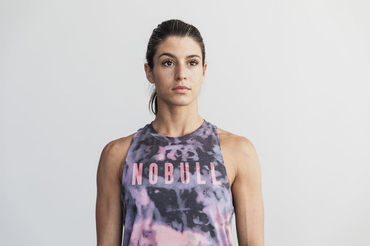 Nobull High-Neck Tie-Dye Women's Tank Tops Pink Black | Australia (VI7348)